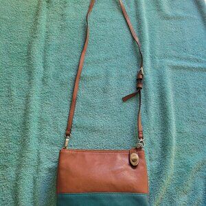 CROSSBODY BROWN & GREEN PURSE